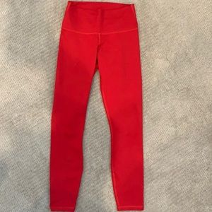 High-Waisted SculptKnit Red Leggings